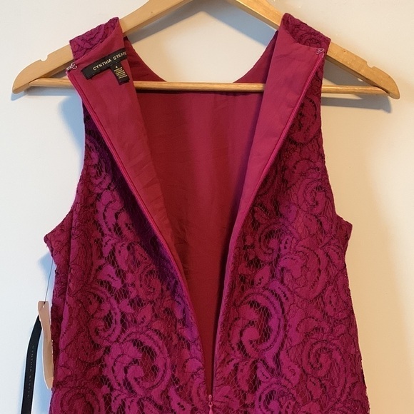 Cynthia Steffe Purple Lace Evening Cocktail Festive Dress Size 4 NWT - Picture 11 of 17